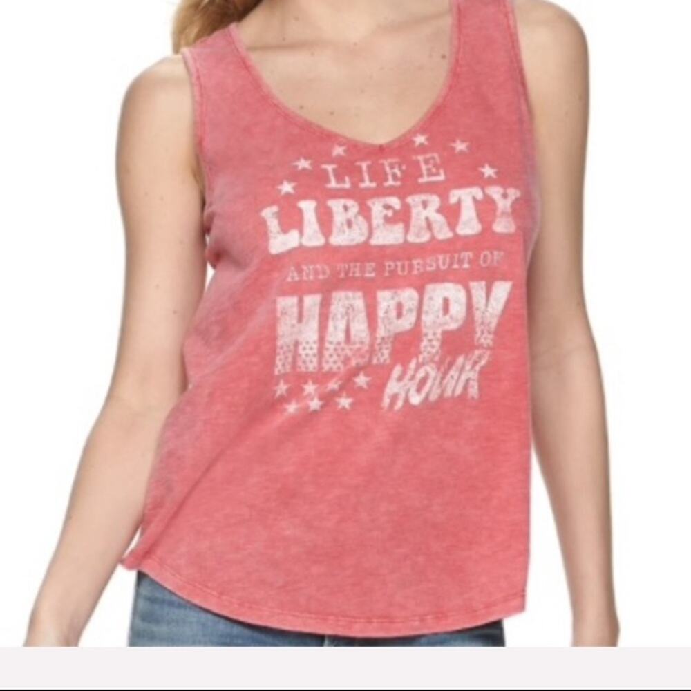 Rock & Republic Life Liberty Happy Hour Tank Top